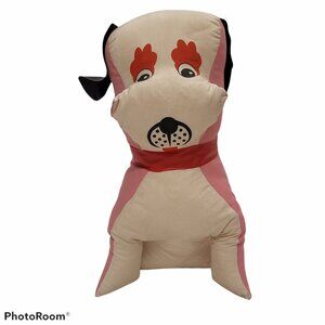 Pink Dog Carnival Fair Prize Stuffed Animal Large Vintage 16" Sitting Bulldog